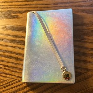 NWOT Iridescent Silver Pocket Notebook | Planner w Page Keeper • 5.5 x 4 Inch